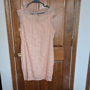 J. Crew 100% Cotton Dress Peach Sleeveless Fully Lined Sz 12 NWOT